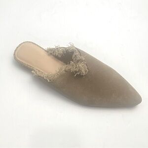 Rag & Co Womens Tan Frayed Mules Size 10 US 41 EU